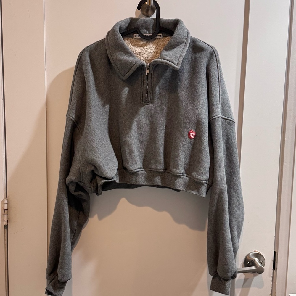 ALEXANDER WANG Gray Half-Zip Sweatshirt - Picture 1 of 1